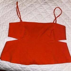 NWT Orange Cut Out Top Size Large